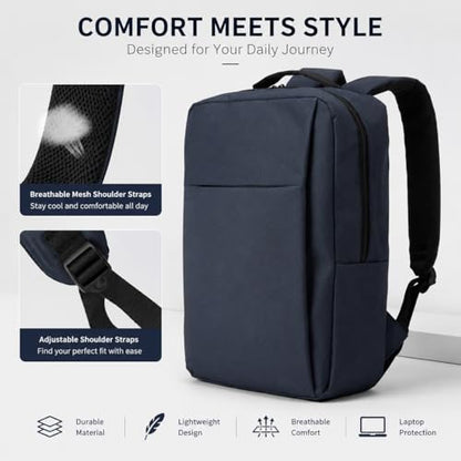 Laptop Backpack for Women & Men, 15.6" Laptop and Tablet Bag with Computer Compartment – Lightweight, Durable Travel & Work Backpacks, Blue - color: Backpack 01 Blue
