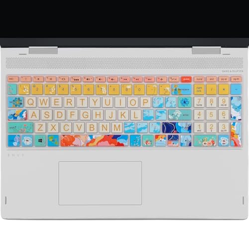 Keyboard Cover for HP Envy x360 15m-bp/bq /2020 2019 HP Pavilion 15/ HP Pavilion x360 15.6” Series/HP Envy 17 17.3" Series/HP Laptop 15t 17t 17-ca0011nr 17-by0040nr, Litter Flowers - color: Litter Flowers