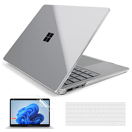 Batianda Clear Case for 13.5" Microsoft Surface Laptop 5 4/3 with Metal Palm Rest Model 1951/1868, Crystal Protective Plastic Hardshell & Keyboard Cover & Screen Protector, Transparent - color: Crystal Clear, size: with Metal Palm Rest