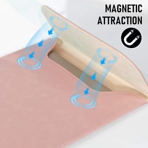 Allinside 11-12 inch Laptop Sleeve Case Compatible with MacBook Air 11 2010-2015/MacBook 12 2015-2017, Waterproof PU Leather Laptop Sleeve Bag Protective Vertical Case Cover, Pink - color: Pink, size: 11-12 in for Macbook Air 11/12/iPad