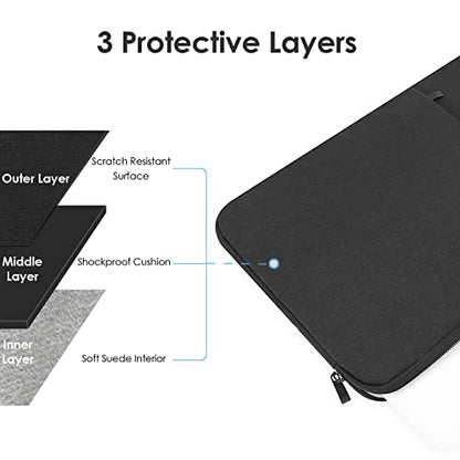 ProElife Sleeve Case for MacBook Neo & Air 13.6 Inch M5 M4, Water-Resistant | Black, Precision Fit, Soft Inner Lining Padded, Anti-Scratch, Double Zippers, Travel Carry Laptop Bag for Home Office - color: Black