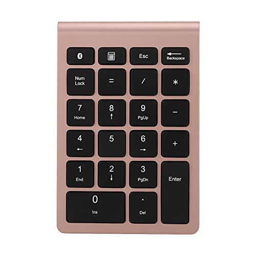 Sanpyl 22 Keys Numeric Keypad, Bluetooth Mini Keyboard, Financial Accounting Number Pad, for Laptop Desktop, PC(Rose Gold) - color: Rose gold