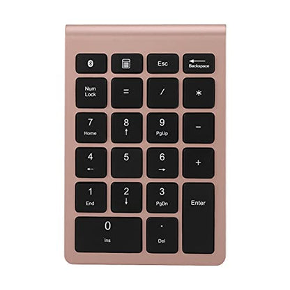 Sanpyl 22 Keys Numeric Keypad, Bluetooth Mini Keyboard, Financial Accounting Number Pad, for Laptop Desktop, PC(Rose Gold) - color: Rose gold