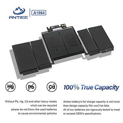 ANTIEE A1989 A1964 Laptop Battery for MacBook Pro 13 Inch A1989 (Mid 2018 2019) A2251(2020 Release) EMC 3214 3358 3348 MR9Q2LL/A MR9R2LL/A MR9T2LL/A MR9U2LL/A MR9V2LL/A MV962LL/A MV9A2LL/A - size: 10*4.5*0.32inch A1964