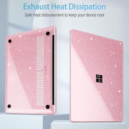 Mektron Glitter Case for 13.8" Microsoft Surface Laptop 8 2026 Fits Surface Laptop 13.8 Inch 7 2024 Cover (Model: 2036),Keyboard Cover +Screen Protector +Dust Plugs, Sparkly Pink - color: Sparkly Pink