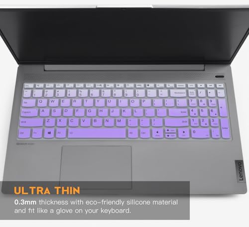 Keyboard Cover for Lenovo Yoga 7i 2-in-1 Laptop 16"/15.6", Ideapad 3/Idepad 3i/Ideapad 5/Ideapad 5 15.6 17.3, Lenovo Ideapad Flex 5 5i 15.6, 16"/IdeaPad Slim 5 5i 15.6, 16, Lenovo V15 G4 G3 G2 Skin - color: Ombre Purple