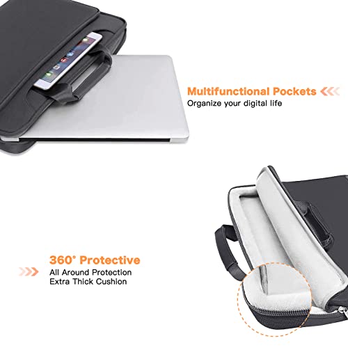 MOSISO 360 Protective Laptop Bag 13.3 inch, 13-14 inch Computer Bag | Compatible with MacBook Air 13 inch/Pro 13 /Pro 14, HP,Dell,Notebook, Laptop Carrying Case with Strap&Handle, Slate Gray - color: Slate Gray, size: 13.3 inch