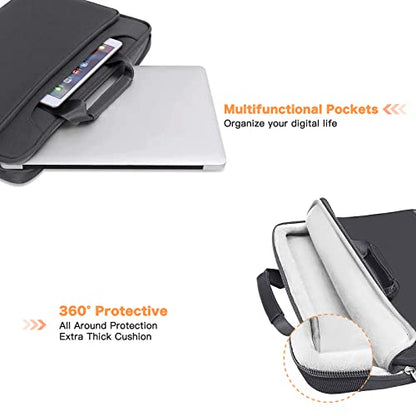 MOSISO 360 Protective Laptop Bag 13.3 inch, 13-14 inch Computer Bag | Compatible with MacBook Air 13 inch/Pro 13 /Pro 14, HP,Dell,Notebook, Laptop Carrying Case with Strap&Handle, Slate Gray - color: Slate Gray, size: 13.3 inch