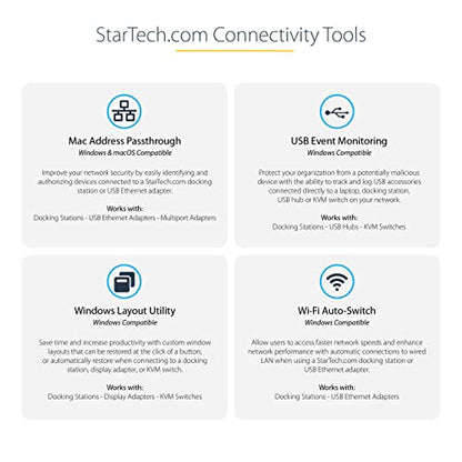 StarTech Thunderbolt 4 Dock, MacBook Pro/Air M1-M5, Dual 4K 60Hz, 8K, 96W | Thunderbolt or USB4, 4x USB-A (3x 10Gbps and 1x fast charge), SD card reader, Gigabit Ethernet, Includes TB4 cable