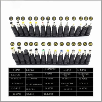 28Pcs DC Power Adapter Tips 5.5x2.1mm - Universal Charging Conversion Head Replacement Power Connector for Laptop