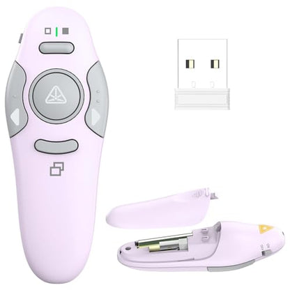QUI Presentation Clicker Wireless Presenter Remote, Purple, A | Clicker for PowerPoint Presentation Remote, PowerPoint Slide Advancer for Mac/Windows/Google Slide/Keynote - color: Purple