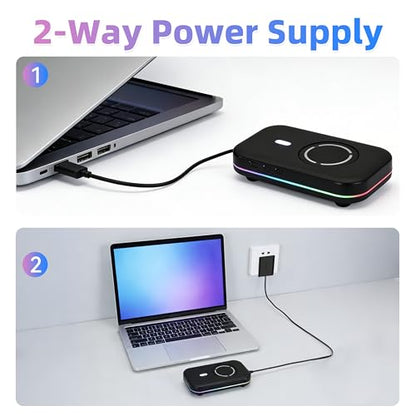 Mouse Mover Quiet Operation Ultra Slim, USB-C Powered Plug & Play, No Detection Risk, Mouse Mover to Prevent Screen Lock, Customizable Timer & RGB LED Light, for WFH/Office/Travel - color: Black 01
