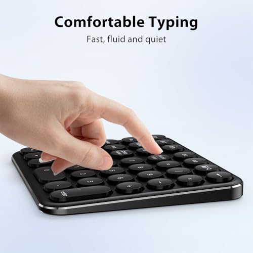 iClever Bluetooth Number Pad, Multi-Device Wireless Numeric Keypad, USB-C Rechargeable, 35 Keys Portable Numpad for Data Entry, Financial Accounting, Compatible with Laptop, Mac, iMac, Tablet, PC