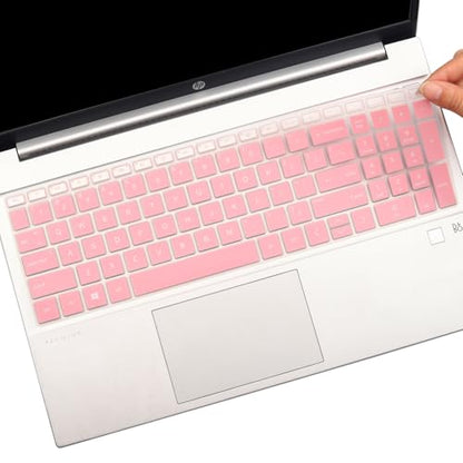 Keyboard Cover for 15.6 17.3 HP Laptop 17-cn 17-cp 15-fc 15-fd 15-eg 15-eh 15-er Series 15-fc0025dx 15-fc0093dx 15-fd0083wm 15-fd0107dx 15t-fd000/fd100 15t-eg300 17t-cn300/cn400 17-cn 17z-cp-Palepink - color: Palepink