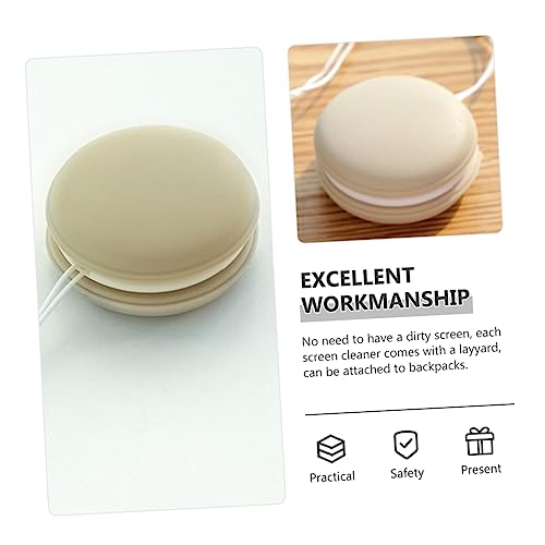 Amosfun 12pcs Macaron Shape Phone Screen Microfiber Cleaning Cloth for Electronics Screen - color: Khakix3pcs, size: 3.5X3.5X1.6CMx3pcs