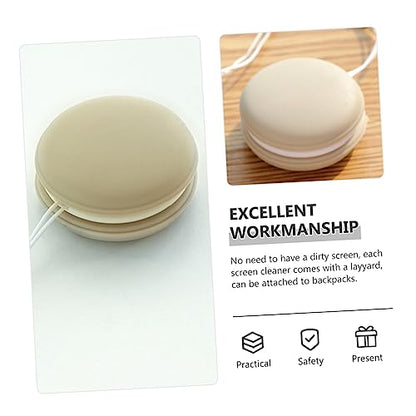 Amosfun 12pcs Macaron Shape Phone Screen Microfiber Cleaning Cloth for Electronics Screen - color: Khakix3pcs, size: 3.5X3.5X1.6CMx3pcs