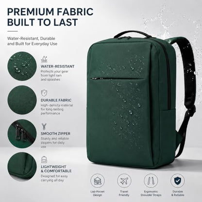 Laptop Backpack for Women & Men, 15.6" Laptop and Tablet Bag with Computer Compartment – Lightweight, Durable Travel & Work Backpacks, Green - color: Backpack 01 Green