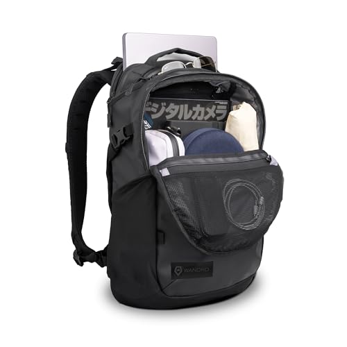 WANDRD NIMBUS 18L: Lightweight Travel Backpack for Men and Women, Weather Resistant Everyday Bag with Padded Shoulder Straps, Laptop Bag and Traveling Bag for Office (Black) - color: Black