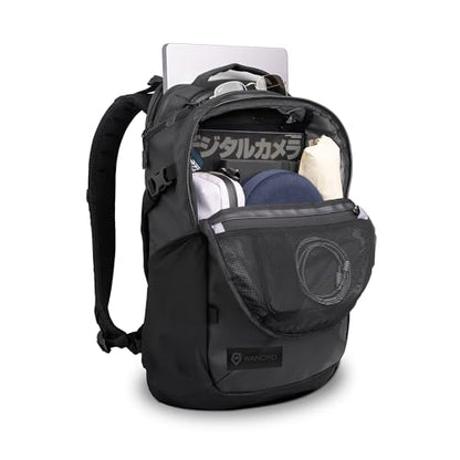 WANDRD NIMBUS 18L: Lightweight Travel Backpack for Men and Women, Weather Resistant Everyday Bag with Padded Shoulder Straps, Laptop Bag and Traveling Bag for Office (Black) - color: Black