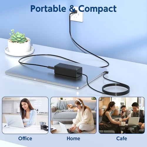 65W 19V Laptop Charger for Toshiba Satellite, 8.5FT Cord | ONLY fits Toshiba laptops needing 19V & 5.5mm round plug. 8.5FT long cord. Does NOT fit 19.5V or USB-C.