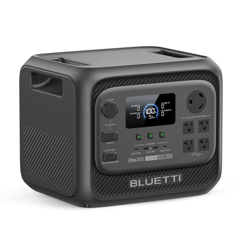 BLUETTI Elite 300 Portable Power Station for RV & Home Backup 3014.4Wh | 2400W (4800W Surge), LiFePO4 Battery, Smallest 3kWh Solar Generator for Emergency, RV Power with TT-30 RV Port & 12V/30A DC - style: BLUETTI Elite 300 Portable Power Station