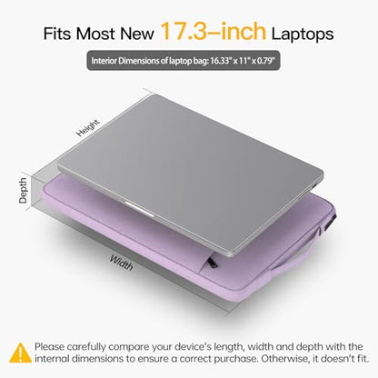 17 inch Laptop Case Sleeve, Padded Protective Shockproof Water-Resistant Laptop Cover with Handle for HP Envy 17 / Pavilion 17, Dell Lenovo Asus Acer MSI 17.3-in Computer Carrying Bag -Purple - color: Purple, size: 17-17.3 inch