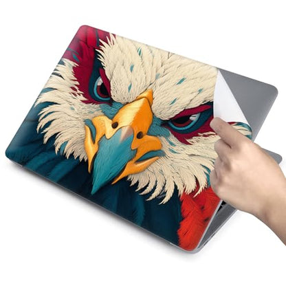 Universal Laptop Skin for 13-16 Inch Laptops,Vinyl Protective Sticker Decal,Easy DIY Trim-to-Fit for HP/Dell/MacBook,Bubble-Free & Removable,Majestic Eagle Face - color: Majestic Eagle Face