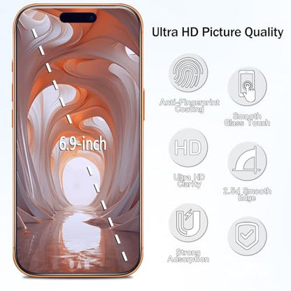 2 Pack Anti Blue Light Screen Protector for iPhone 17 Pro Max 6.9 Inch Eye Protection Tempered Glass Film, Easy to Install, Bubble Free - size: iPhone 17 Pro Max 6.9-inch