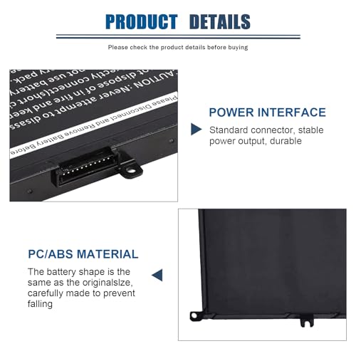74Wh 71JF4 357F9 0GFJ6 Laptop Battery for Dell Inspiron 15 7000 7559 7567 7566 7759 7557 5577 INS15PD Series P57F P57F003 P65F P65F001 071JF4 INS15PD-3848B INS15PD-2748B INS15PD-1548B INS15PD-1548R - size: 10.19*7.27*0.24inch 357F9