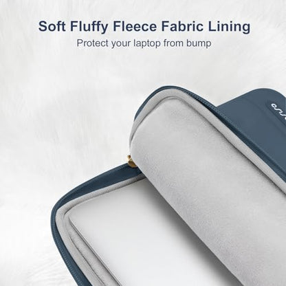 MOSISO Laptop Case 13.3 inch,13-13.3 inch Puffy Laptop Sleeve Compatible with MacBook Neo/Air 13.6 M5 M4 M3 M2 M1/Pro 13/14,HP Dell ASUS Lenovo,Polyester Horizontal Bag with Small Case, Haze Blue - color: Haze Blue, size: 13.3 inch