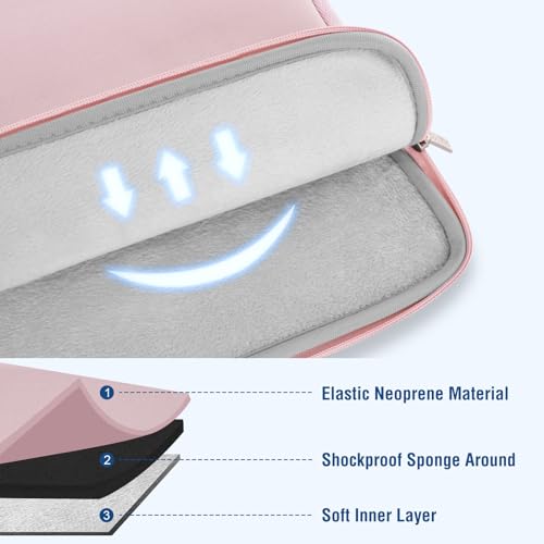 MOSISO Laptop Case 13 inch, 13 inch Laptop Sleeve with Small Case | Compatible with MacBook Neo / Air M5 M4 M3 M2 M1 2026-2018 / Pro M2 M1 2026-2016, Neoprene Computer Sleeve Bag, Baby Pink - color: Baby Pink, size: 13 inch