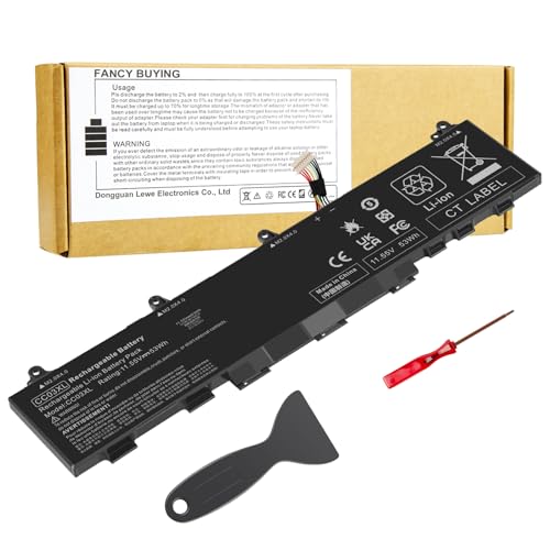 CC03XL HSTNN-DB9Q Laptop Battery Replacement for HP Probook 635 ZBook Firefly 14 G7 G8 Aero Series EliteBook 830 835 840 845 G7 G8, L77608-2C1 L77608-421 L78555-005 CC03053XL-PL 11.55V-53Wh - size: 10.47*2.09*0.28inch