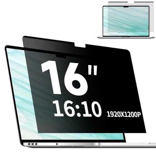 Magnetic Laptop Privacy Screen 16 Inch 16:10, Removable Matte Anti Glare Blue Light Filter - Computer Privacy Shield for 16" with 1920x1200 Resolution Laptop - size: For 16 Inch with 16:10 Aspect Ratio