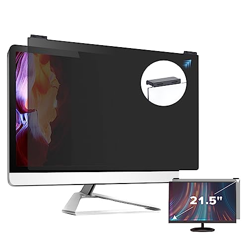 Computer Privacy Screen Filter 21.5 Inch, 9H Hardness Hanging Computer Screen Privacy Shield Compatible with 16:9 Widescreen Monitor, Eye Protection and Blue Light Blocks - size: 21.5 inch