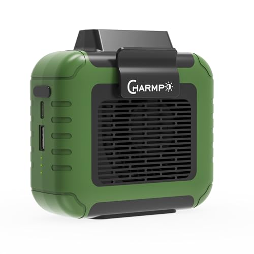 Portable Waist Fan - 6000mAh Battery, 3 Speeds, Strong Airflow, Up to 16 Hours Working Time, Portable Hands-Free Cooling Belt Clip Fan for Construction Workers, Couriers, and Campers - color: Army Green, size: Small