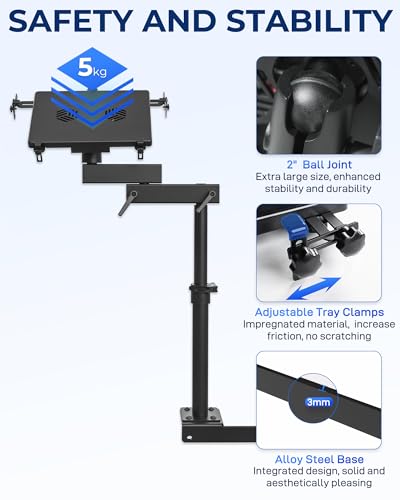 Truck Laptop Mount Fit for 2012-2025 Dodge Ram 1500 2500 3500 4500 5500, No-Drill Vehicle Computer Mount for Truck