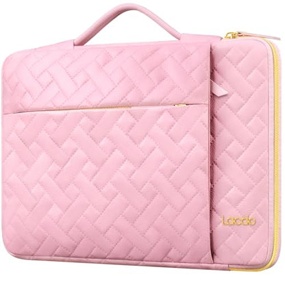 Lacdo 360° Protective 14 Inch Laptop Sleeve Case for HP Lenovo Dell ASUS Chromebook 14 / HP Pavilion Stream 14 / Dell Inspiron 14 / Lenovo IdeaPad 14 / Aspire/ASUS ZenBook Computer Bag, Sakura Pink - color: Sakura pink, size: 14 Inch