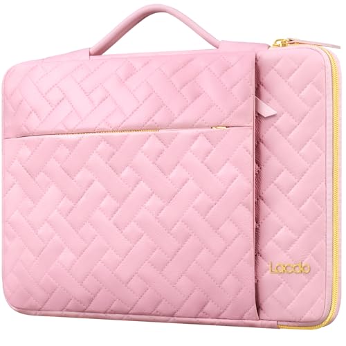 Lacdo 360° Protective 14 Inch Laptop Sleeve Case for HP Lenovo Dell ASUS Chromebook 14 / HP Pavilion Stream 14 / Dell Inspiron 14 / Lenovo IdeaPad 14 / Aspire/ASUS ZenBook Computer Bag, Sakura Pink - color: Sakura pink, size: 14 Inch