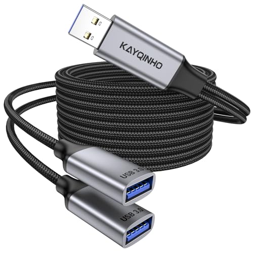 USB 3.0 Y Splitter Cable, 6.6Ft USB 3.0 Type A Male to Dual USB Female 1 to 2 Y Splitter Sync Data Charger Cable Cord for Mac, Xbox, Laptop, Tablet, Smartphone. - size: 6.6FT