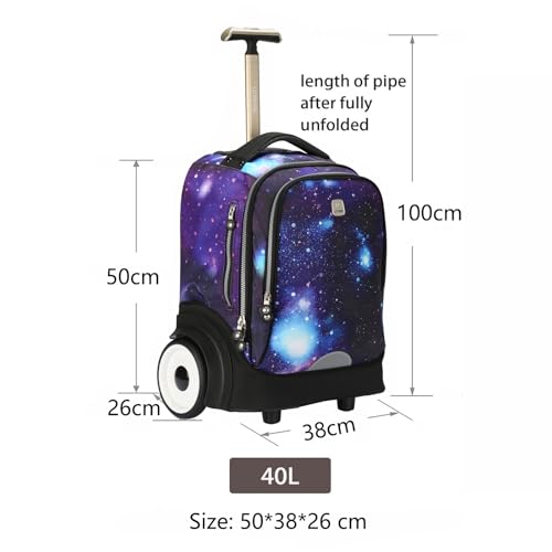 Rolling Laptop Bag for 15.6 Inch Laptop, Roller Bag,Backpack with Wheels,20 Inch Wheeled Computer Bag, T5- Galaxy - color: T5- Galaxy