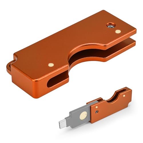 Aluminum Protective Carrying Case fits for Yubikey 5C NFC – Flip Slide Design Keychain Holder for Quick Access & Everyday Protection,Orange - color: Orange