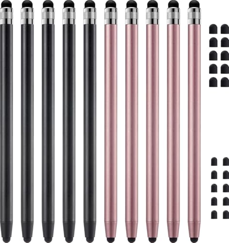 ChaoQ Stylus Pen for Touchscreen, 10pcs High Sensitivity and Precision Stylus Pen for iPad iPhone Android Compatible and All Touch Screens (Black/Rose Gold) - color: 10 Black Rose Gold
