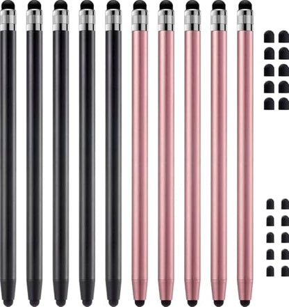 ChaoQ Stylus Pen for Touchscreen, 10pcs High Sensitivity and Precision Stylus Pen for iPad iPhone Android Compatible and All Touch Screens (Black/Rose Gold) - color: 10 Black Rose Gold