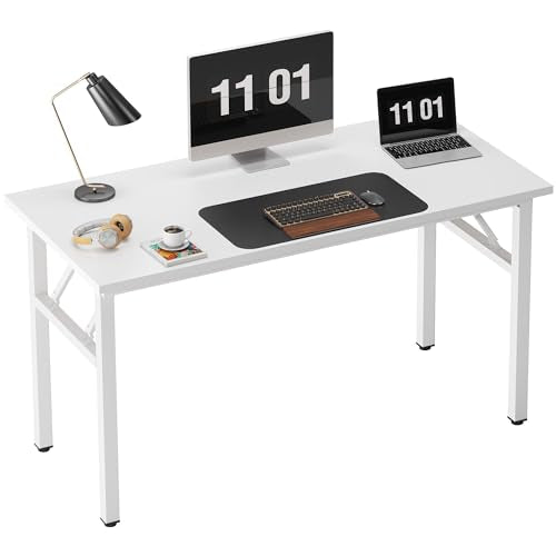 Need 47 inches Computer Desk Office Desk Folding Table with BIFMA Certification Computer Table Workstation, White AC5DW-120 | No-Assembly, Sturdy Foldable Desk for Home Office, Bedroom, Dorm Room, Student Study, Collapsible, Wide, Easy Storage - color: Wh