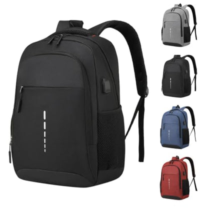Laptop Backpack With External USB Charging Port Waterproof Anti Theft Business Travel Nylon Backpacks for Men Women Large Capacity College Daily Commute Work Airplane Carry On Trip Black - color: 1-black