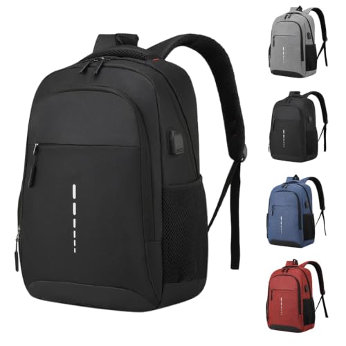 Laptop Backpack With External USB Charging Port Waterproof Anti Theft Business Travel Nylon Backpacks for Men Women Large Capacity College Daily Commute Work Airplane Carry On Trip Black - color: 1-black