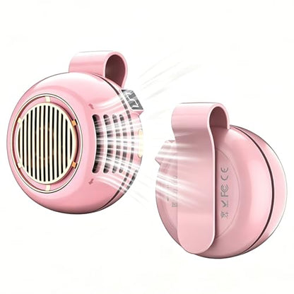Portable Silent Mini Bladeless Fan Clip On, 2026 Upgrade Adjustable 5 Speed, LED Digital Display, 360° Rotatable, USB Rechargeable, For Outdoor, Travel, Office (Pink) - color: Pink