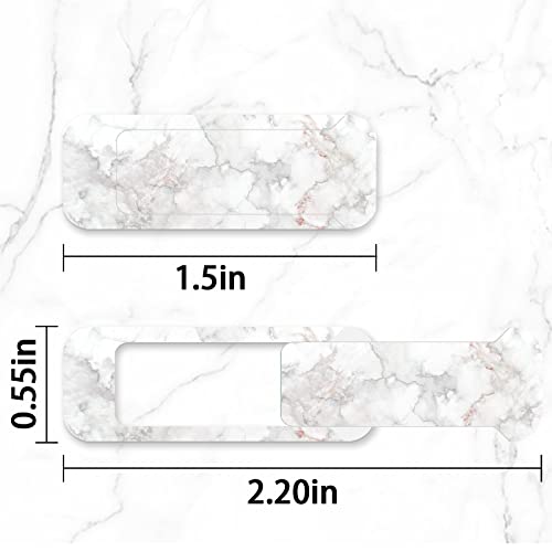 Webcam Cover, 3 Pieces, Laptop Camera Cover, Privacy Shielding Capacity is Twice as Big as The Traditional, Suitable for Computer Mobile Phones, laptops, Tablets and so on (White Marble) - color: White marble