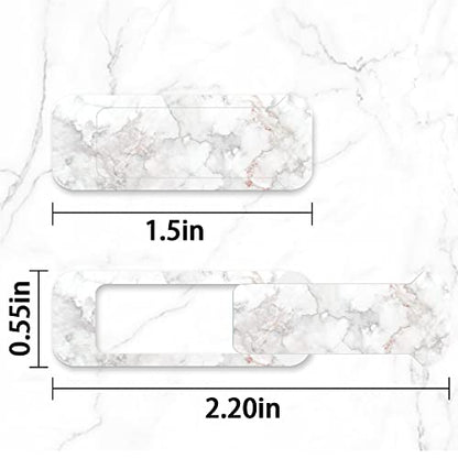 Webcam Cover, 3 Pieces, Laptop Camera Cover, Privacy Shielding Capacity is Twice as Big as The Traditional, Suitable for Computer Mobile Phones, laptops, Tablets and so on (White Marble) - color: White marble