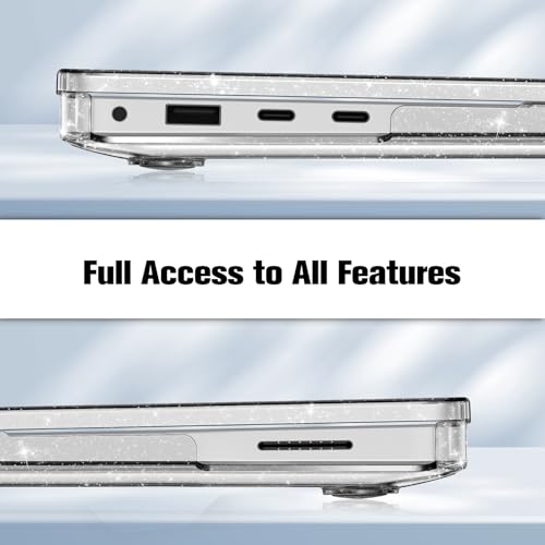 Fintie Case for 13.8 Inch Surface Laptop 8 2026 / Surface Laptop 7 2024 | Hard Shell, Slim Fit, Glittering Clear - color: Glittering Clear